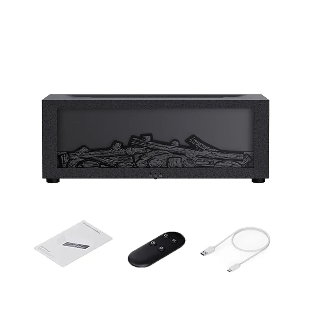 🔥💧 Flame-Effect Air Humidifier & Essential Oil Diffuser – Aromatherapy Machine with LED Light, Remote Control & Timer