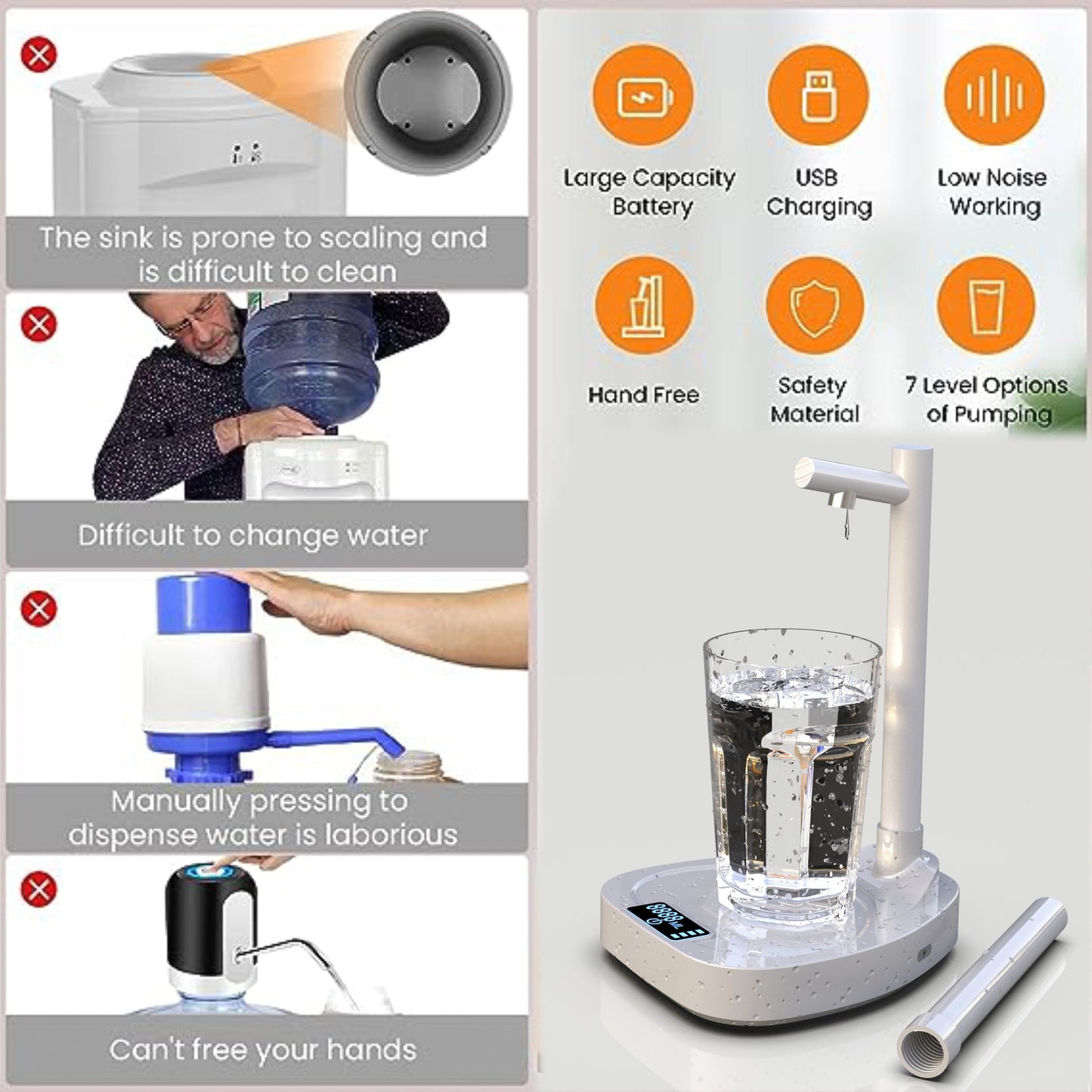 Magic Sip Machine! 🪄🚰 Auto Water Dispenser with Stand – Rechargeable, Smart & Ready to Pour Anytime! 🥤