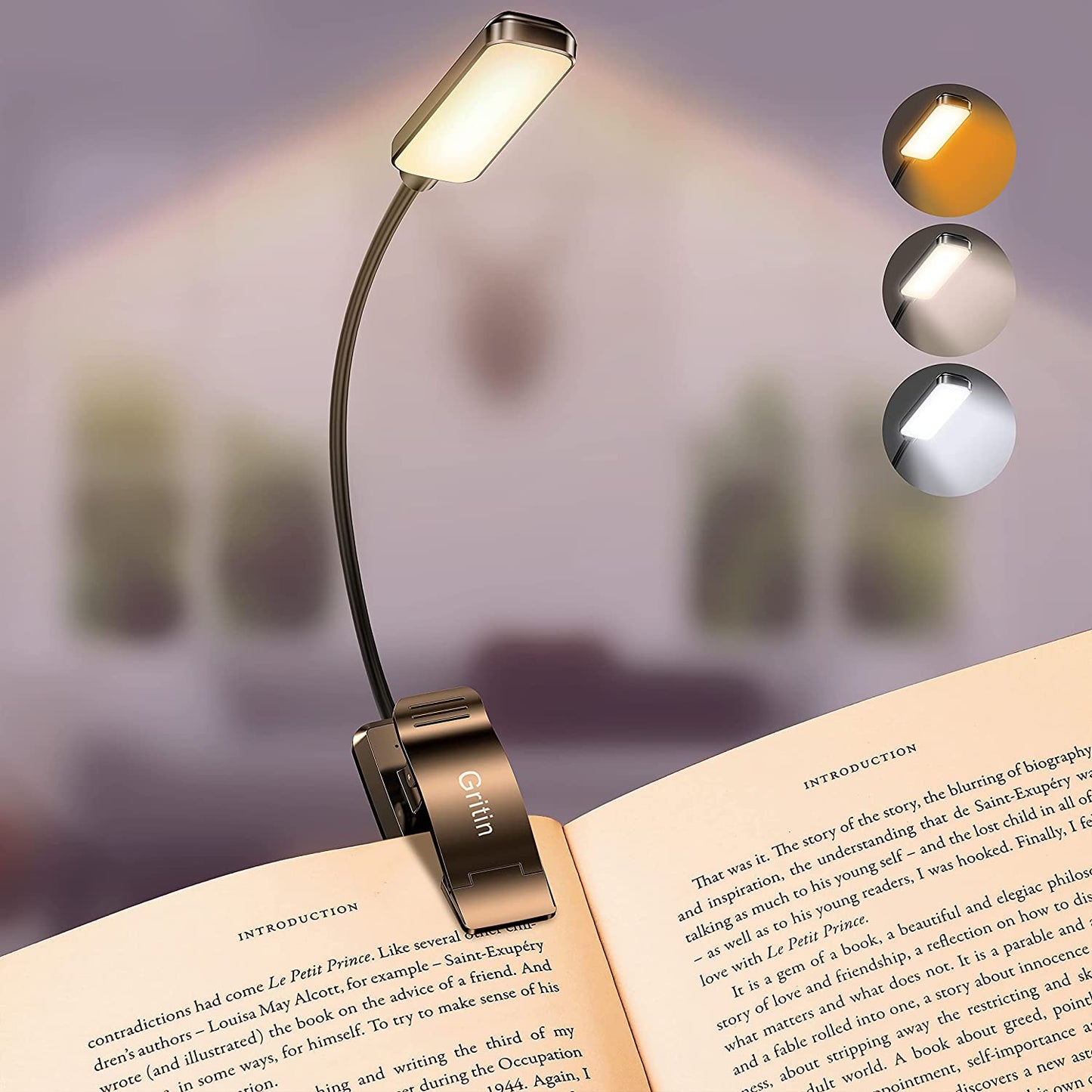 9-LED Rechargeable Clip-On Book Light – Read Comfortably Anytime!