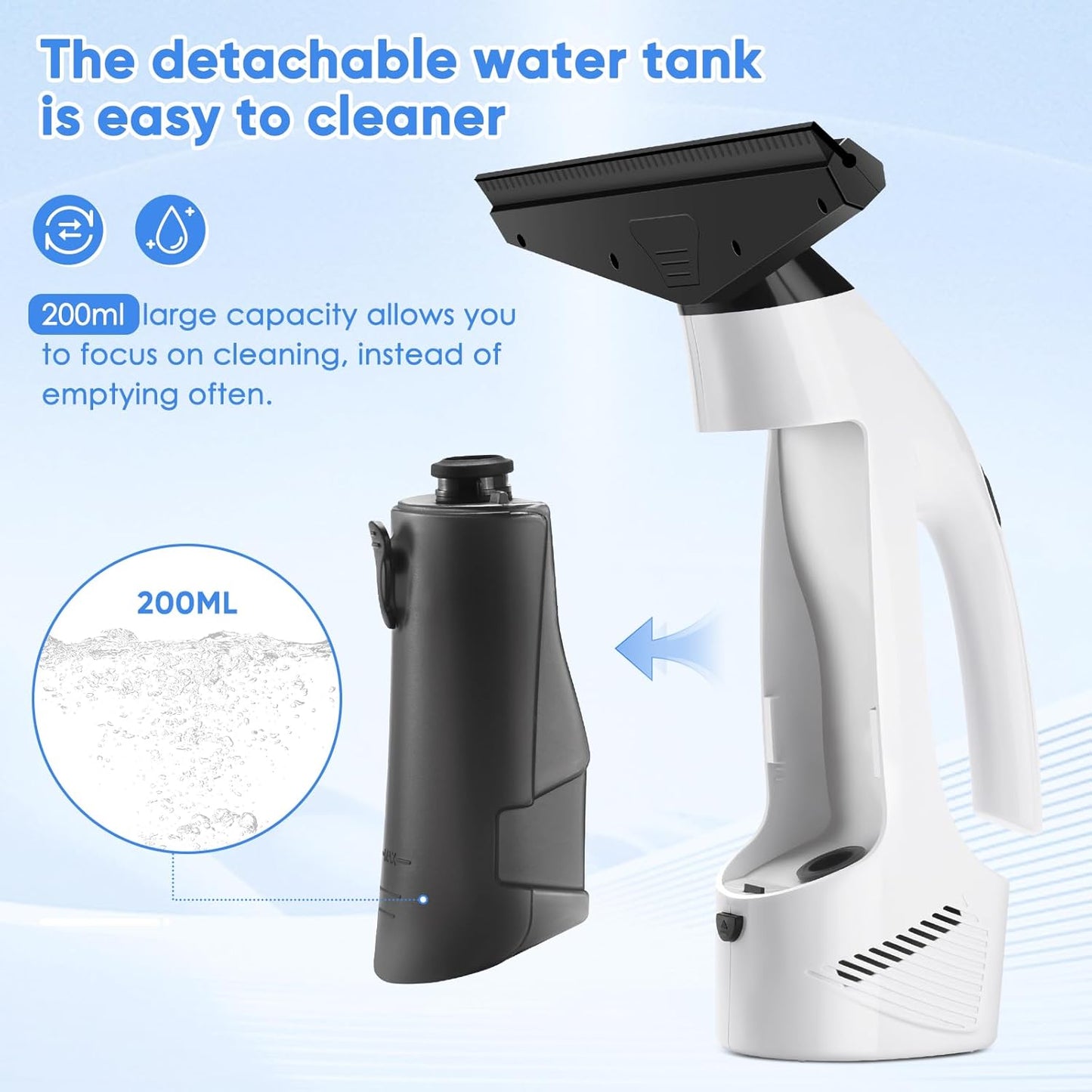Cordless Window Vacuum Cleaner 💨 | Electric Squeegee with Spray Bottle & Microfiber Cloth | For Windows, Mirrors, Tiles & Car Windshields