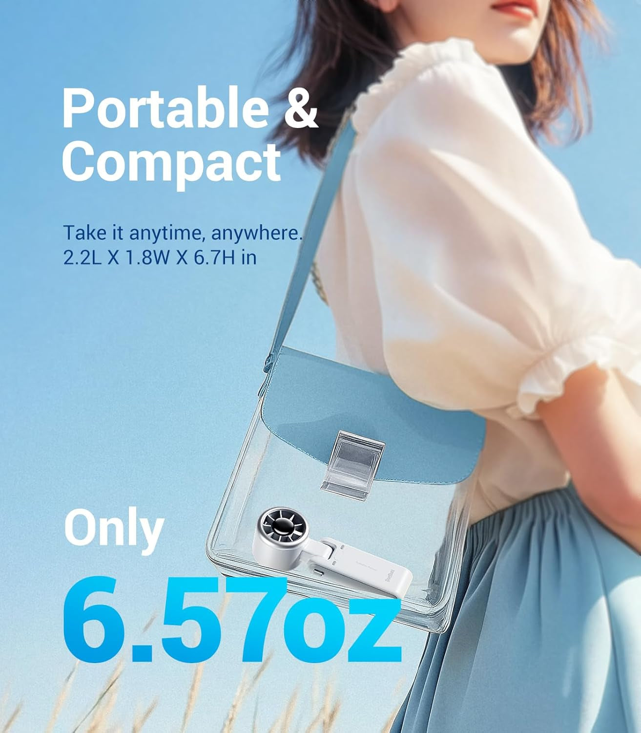 3-in-1 Turbo Handheld Fan 💨 | 5-Speed Cooling, USB Rechargeable, Ultra-Portable Mini Fan for Travel, Outdoor & Work