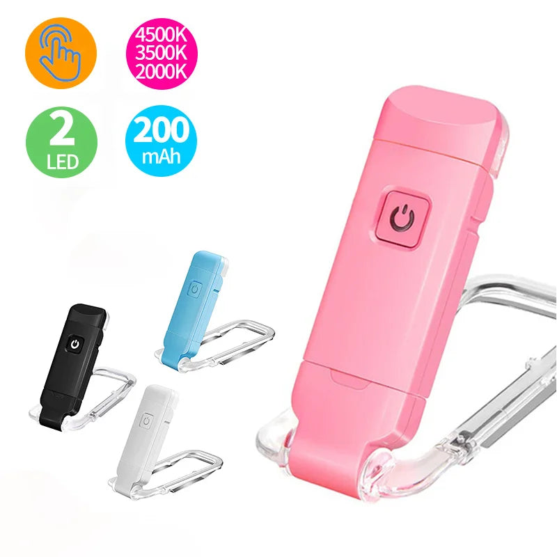 USB Rechargeable LED Book Light 📚 | 15-Level Brightness, 3 Color Modes | Clip-On, Foldable & Portable Bookmark Reading Lamp