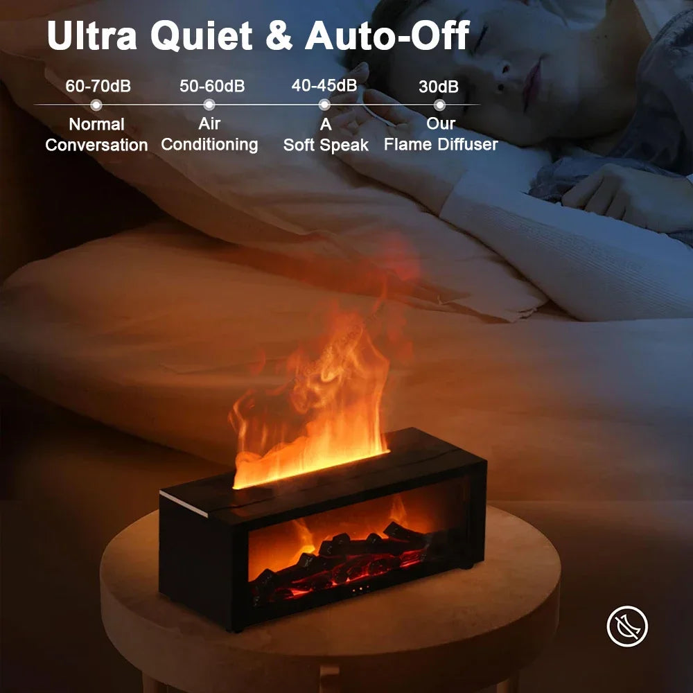 🔥💧 Flame-Effect Air Humidifier & Essential Oil Diffuser – Aromatherapy Machine with LED Light, Remote Control & Timer
