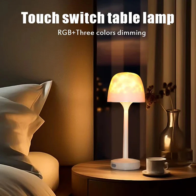🌌✨ Aurora LED Projection Lamp – Water Ripple Night Light with Remote & Touch Control | Rechargeable RGB Table Lamp for Bedroom & Home Decor