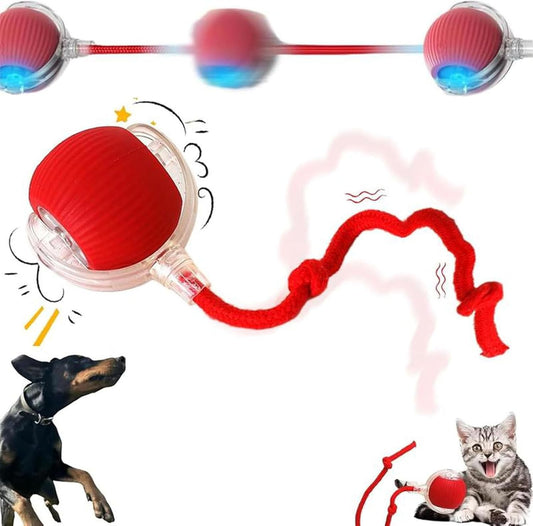 Motorized Interactive Cat Toy Ball with Motion Sensor for Indoor Cats - Red