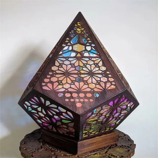 🌙✨ Boho Wooden LED Projection Lamp – Colorful Hollow Design for Magical Atmosphere & Cozy Decor