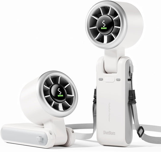 3-in-1 Turbo Handheld Fan 💨 | 5-Speed Cooling, USB Rechargeable, Ultra-Portable Mini Fan for Travel, Outdoor & Work