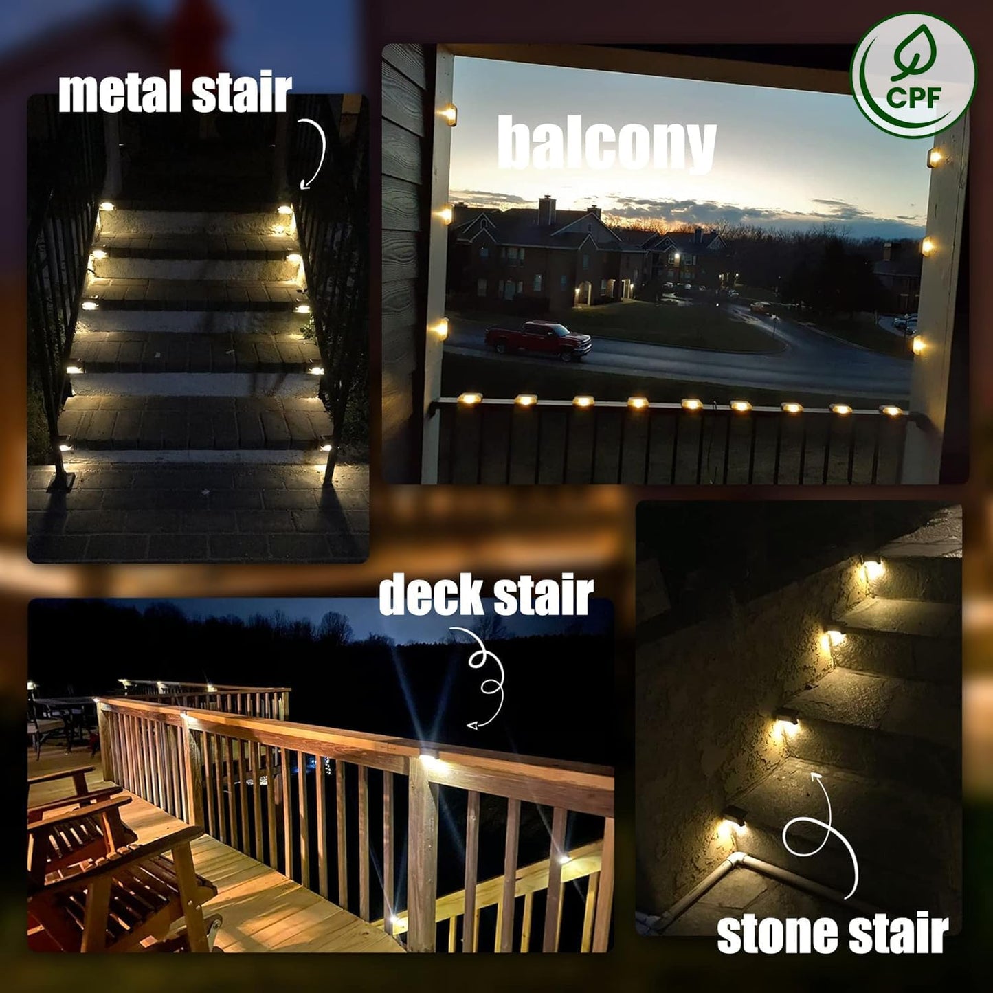 🌞 Solar Deck Lights Outdoor – 16 Pack 🌟 Waterproof Warm White LED Step & Fence Lights – Perfect for Stairs, Patio, Pathway, Yard, Balcony