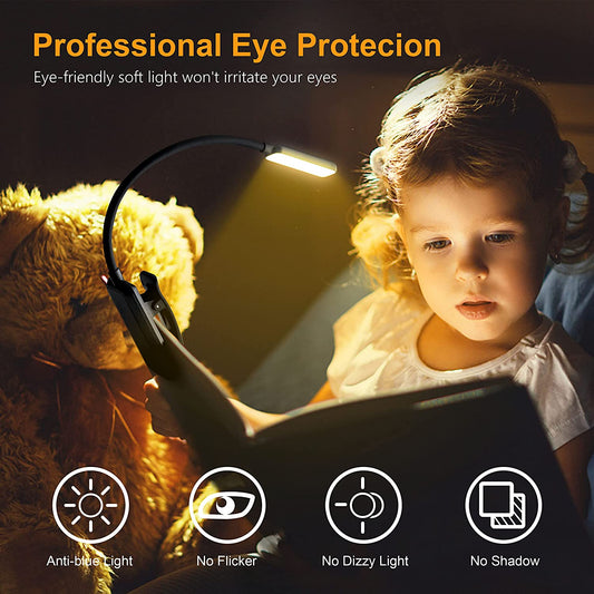 9-LED Rechargeable Clip-On Book Light – Read Comfortably Anytime!