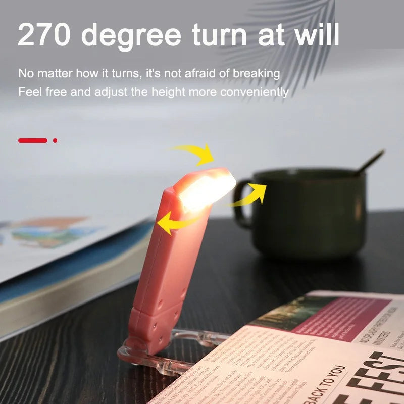 USB Rechargeable LED Book Light 📚 | 15-Level Brightness, 3 Color Modes | Clip-On, Foldable & Portable Bookmark Reading Lamp