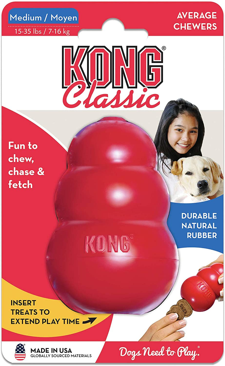  Classic Stuffable Dog Toy 🦴 – Wacky Bounce Fetch & Chew Fun! – Fill with Treats for Extra Tail Wags 🐾 – Super Tough Natural Rubber – Perfect for Medium Pups
