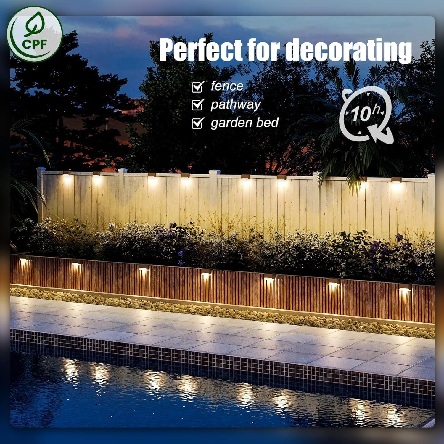 🌞 Solar Deck Lights Outdoor – 16 Pack 🌟 Waterproof Warm White LED Step & Fence Lights – Perfect for Stairs, Patio, Pathway, Yard, Balcony