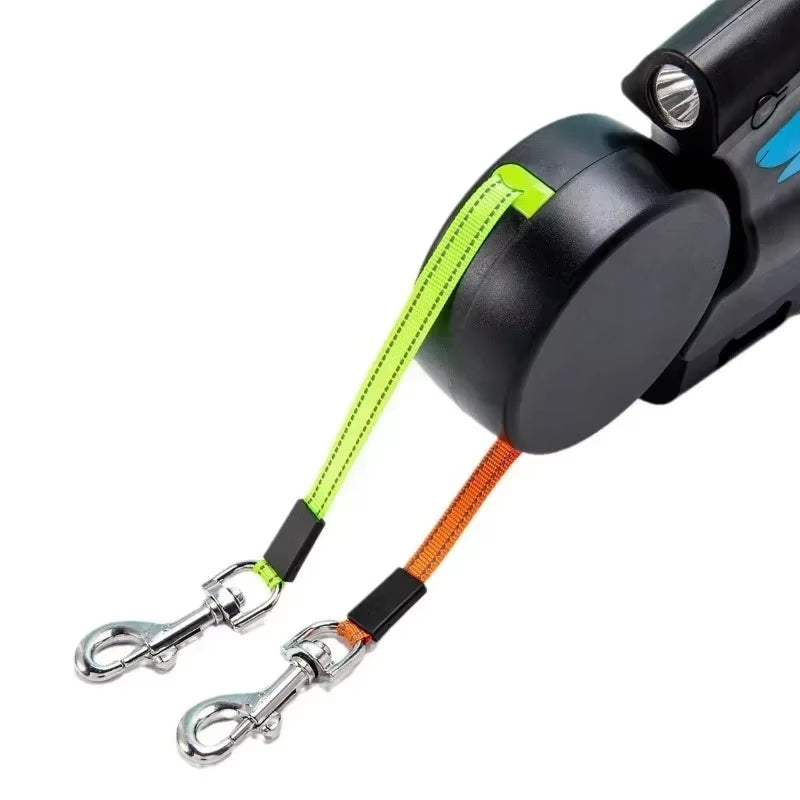 🐾 Dual Dog Retractable Leash – 360° Tangle-Free, Portable & Color-Coded for Easy Control (Up to 25kg)