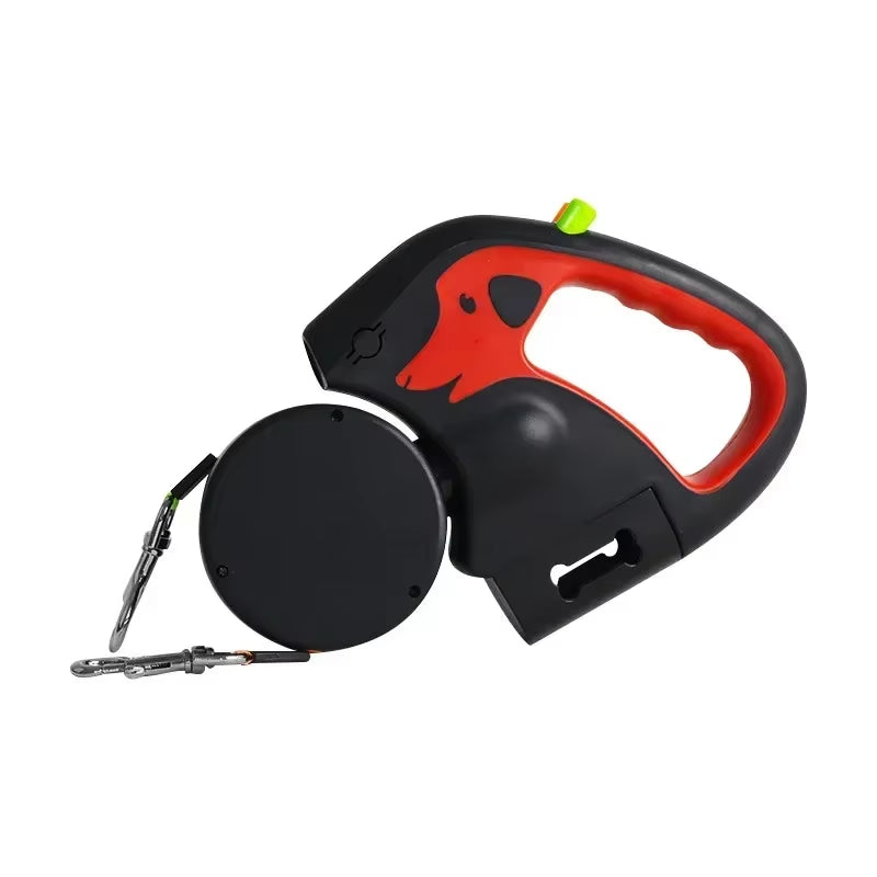 🐾 Dual Dog Retractable Leash – 360° Tangle-Free, Portable & Color-Coded for Easy Control (Up to 25kg)